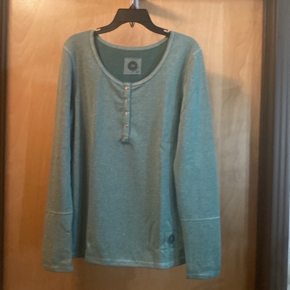 Double D Ranch Green Henley Top